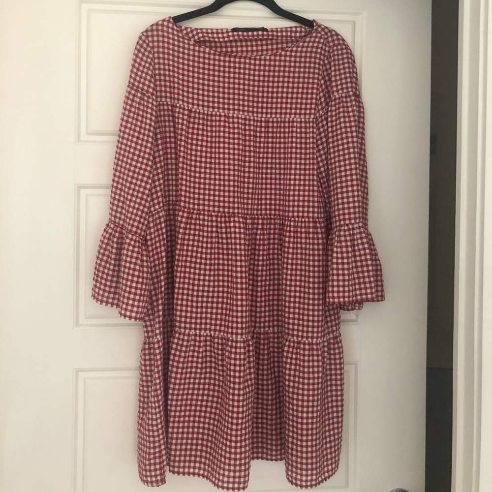 Zara gingham red dress